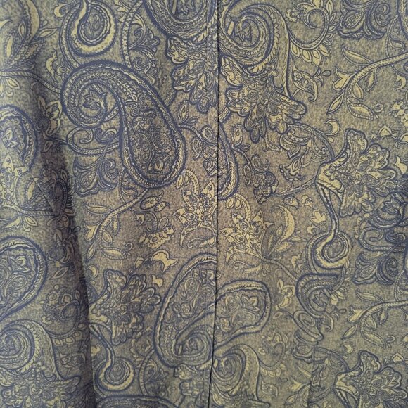 Studio I Womens Dress 22W Plus Shift Midi Sleeveless Green Paisley Zip PAI29E - Picture 9 of 11